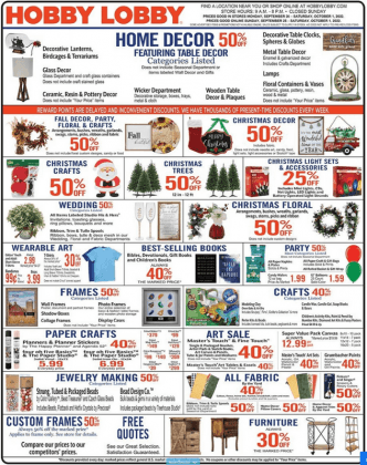 Hobby Lobby Weekly Ad Sep Oct