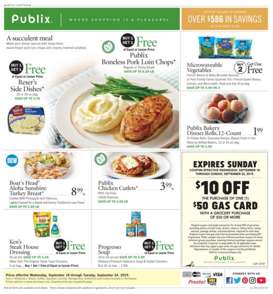 Publix Weekly Ad Sep 18 – Sep 24, 2019