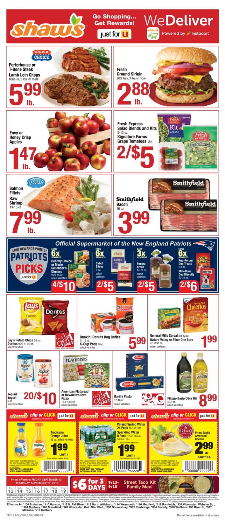 Shaw's Weekly Ad Sep 13 – Sep 19, 2019