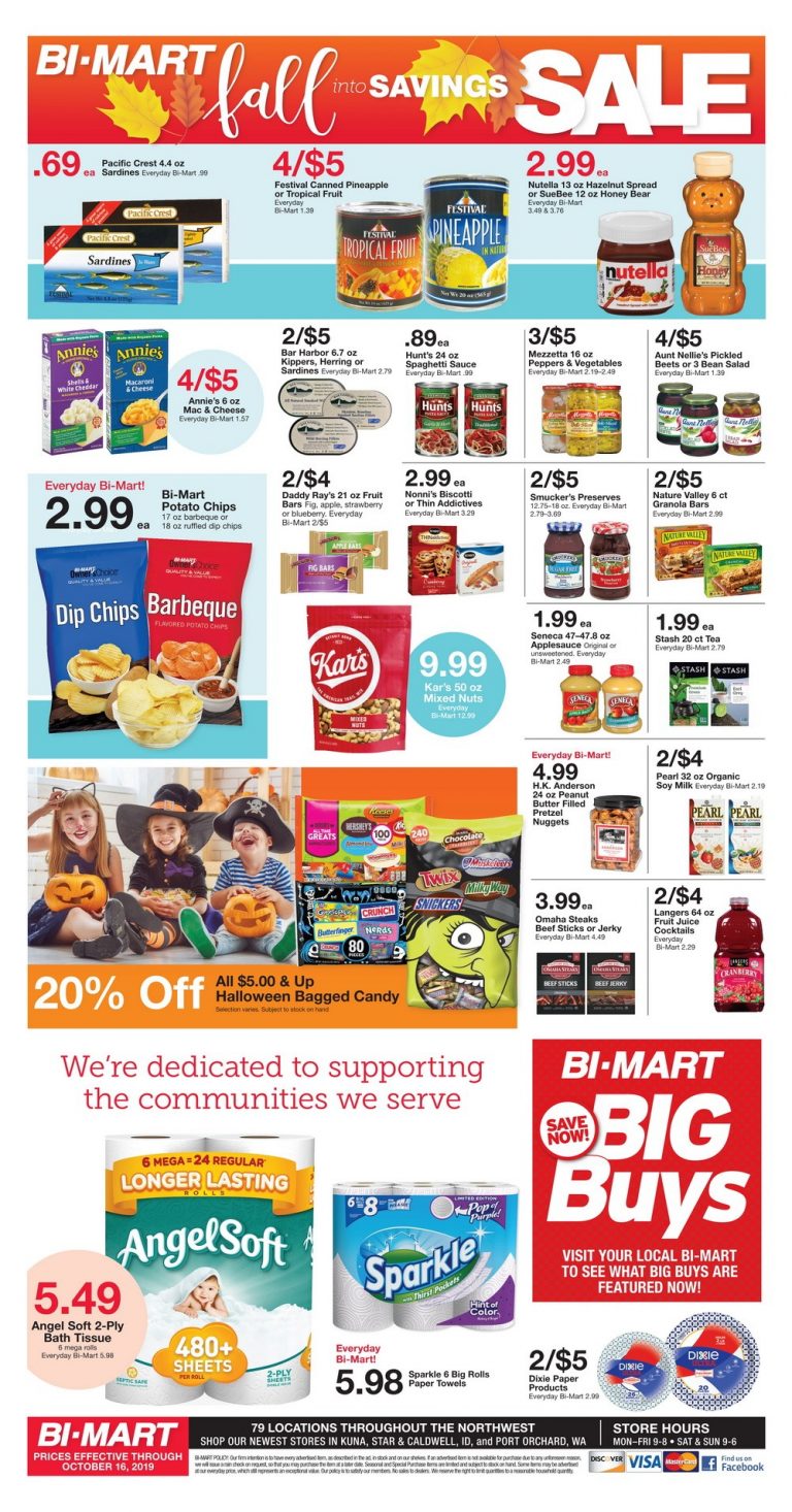 Bi Mart Weekly Ad Oct 10 – Oct 16, 2019