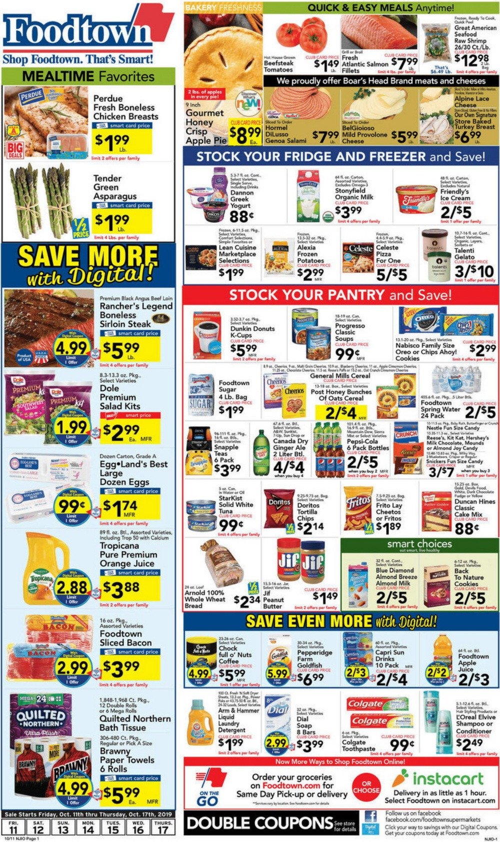 Foodtown Weekly Ad Oct 11 – Oct 17, 2019