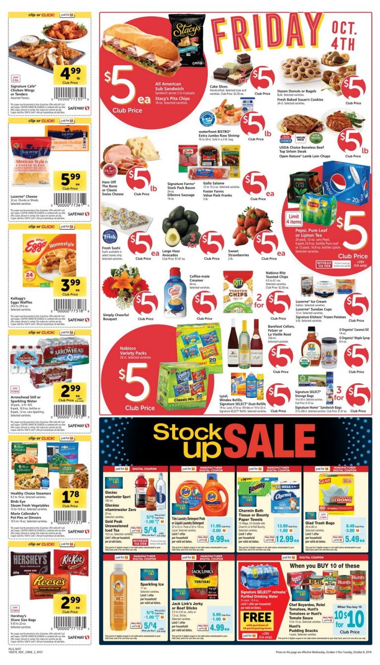 Safeway Weekly Ad Oct 2 – Oct 8, 2019