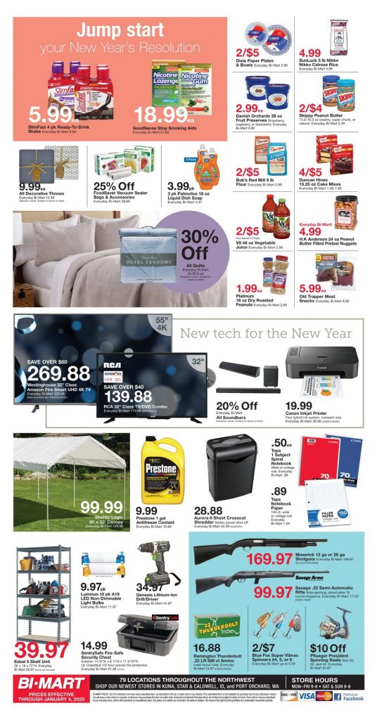 Bi Mart Weekly Ad Dec 29 – Jan 04, 2020