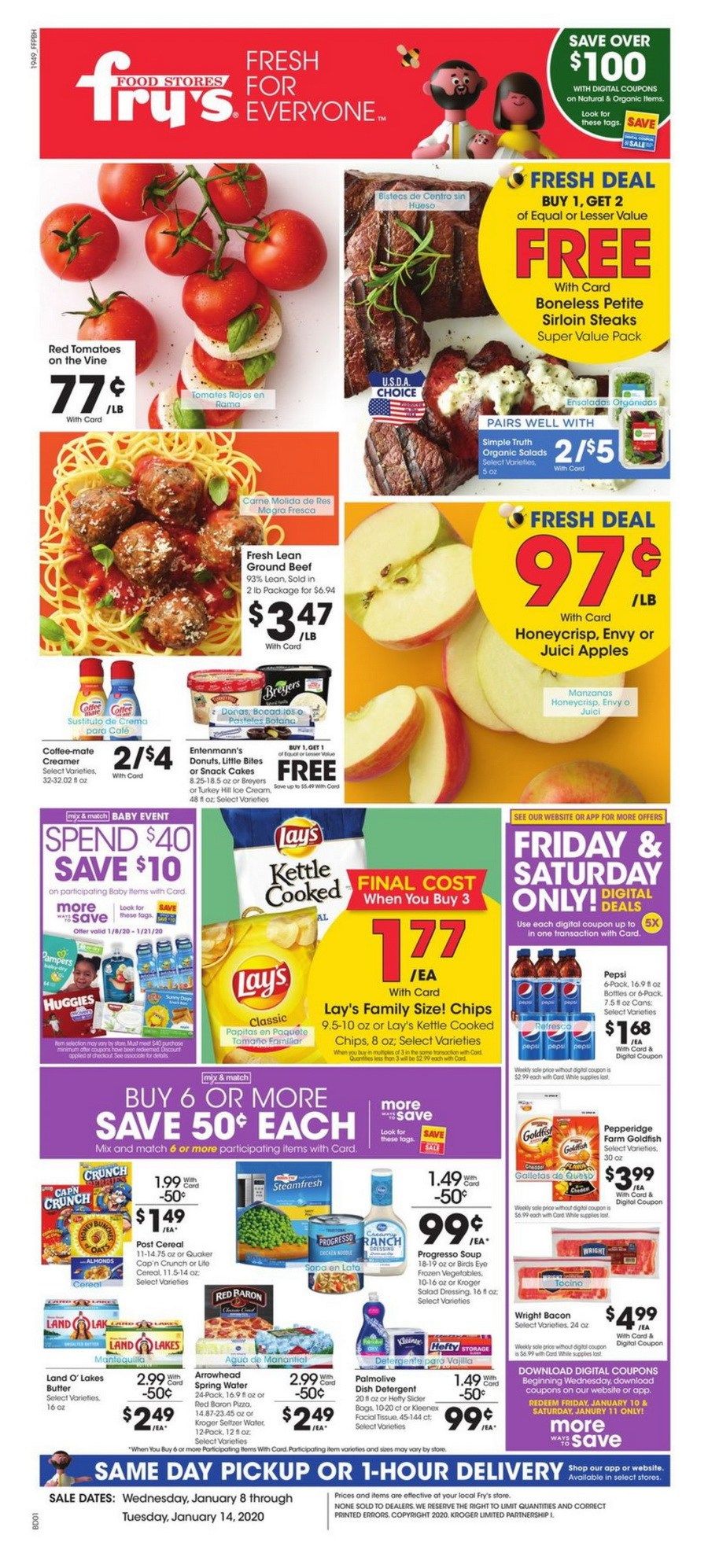 Fry's Food Weekly Ad Jan 08 – Jan 14, 2020