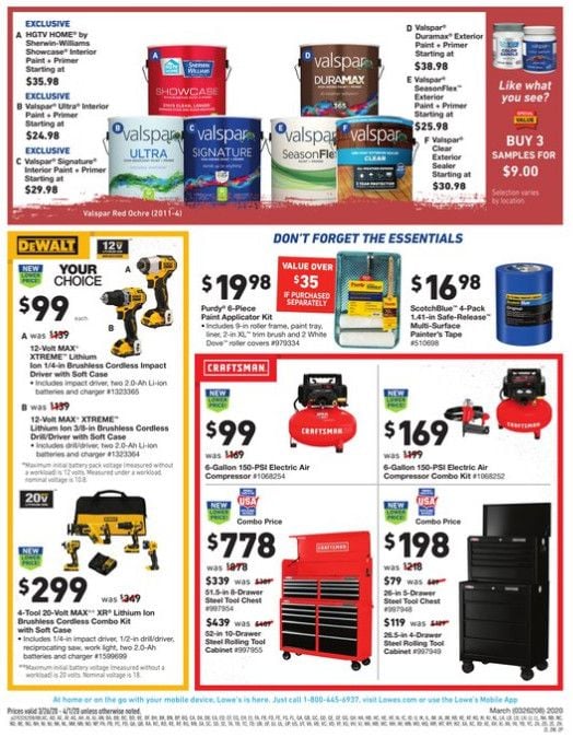 Lowe's Weekly Ad Mar 26 – Apr 01, 2020