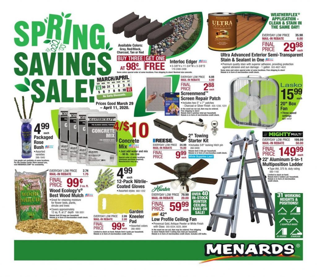 Menards Weekly Ad Mar 29 Apr 11, 2020