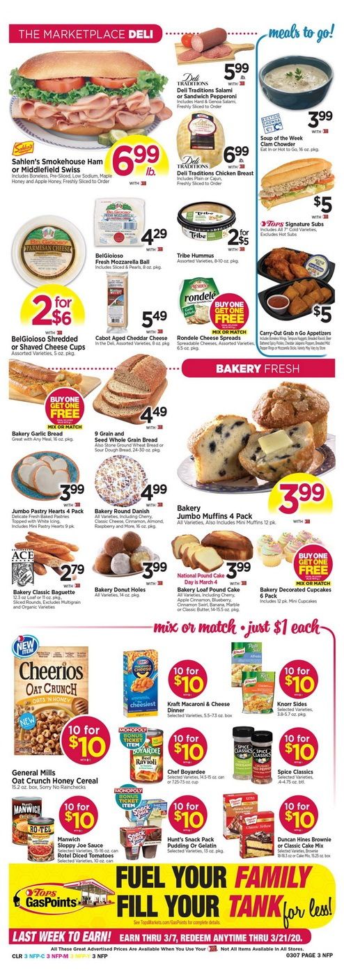 Tops Weekly Circular Mar 01 – Mar 07, 2020