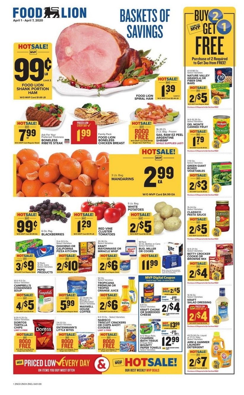 Food Lion Weekly Ad Apr 1 - Apr 7, 2020