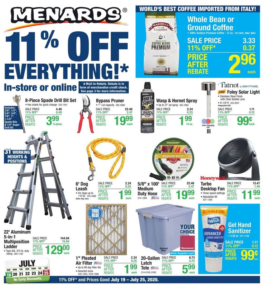 Menards Weekly Ad Jul 19 – Jul 25, 2020