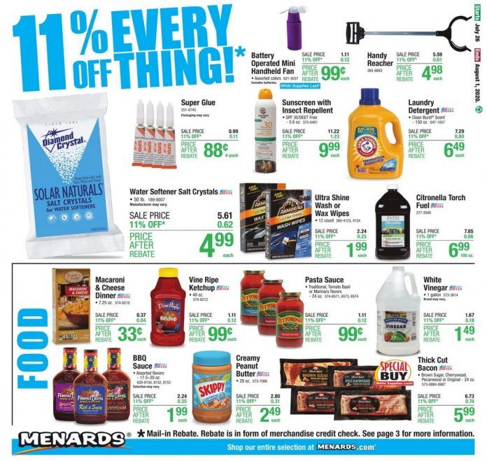 Menards Weekly Ad Jul 26 – Aug 01, 2020