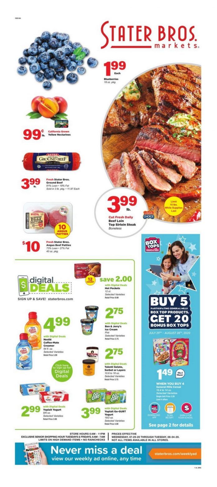 Stater Bros Weekly Ad Jul 29 Aug 04, 2020