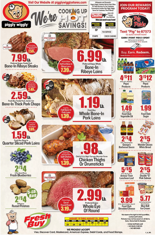 Piggly Wiggly Weekly Ad Aug 19 – Aug 25, 2020