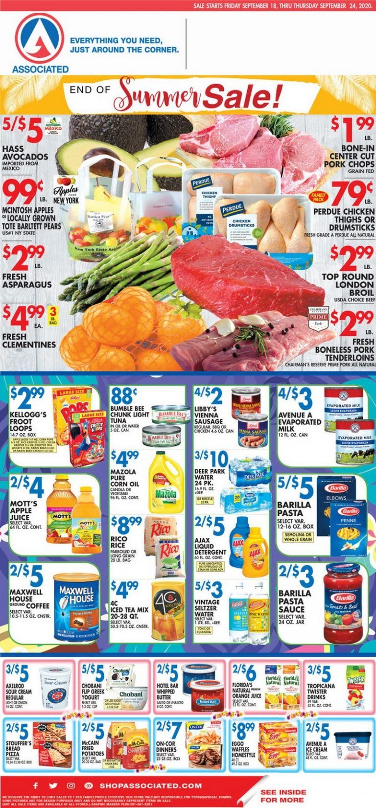 Associated Supermarkets Weekly Ad Sep 18 Sep 24, 2020
