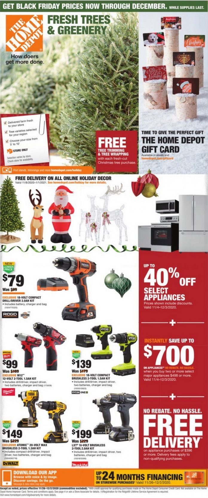 Home Depot Black Friday Ad Nov 26 – Dec 02, 2020