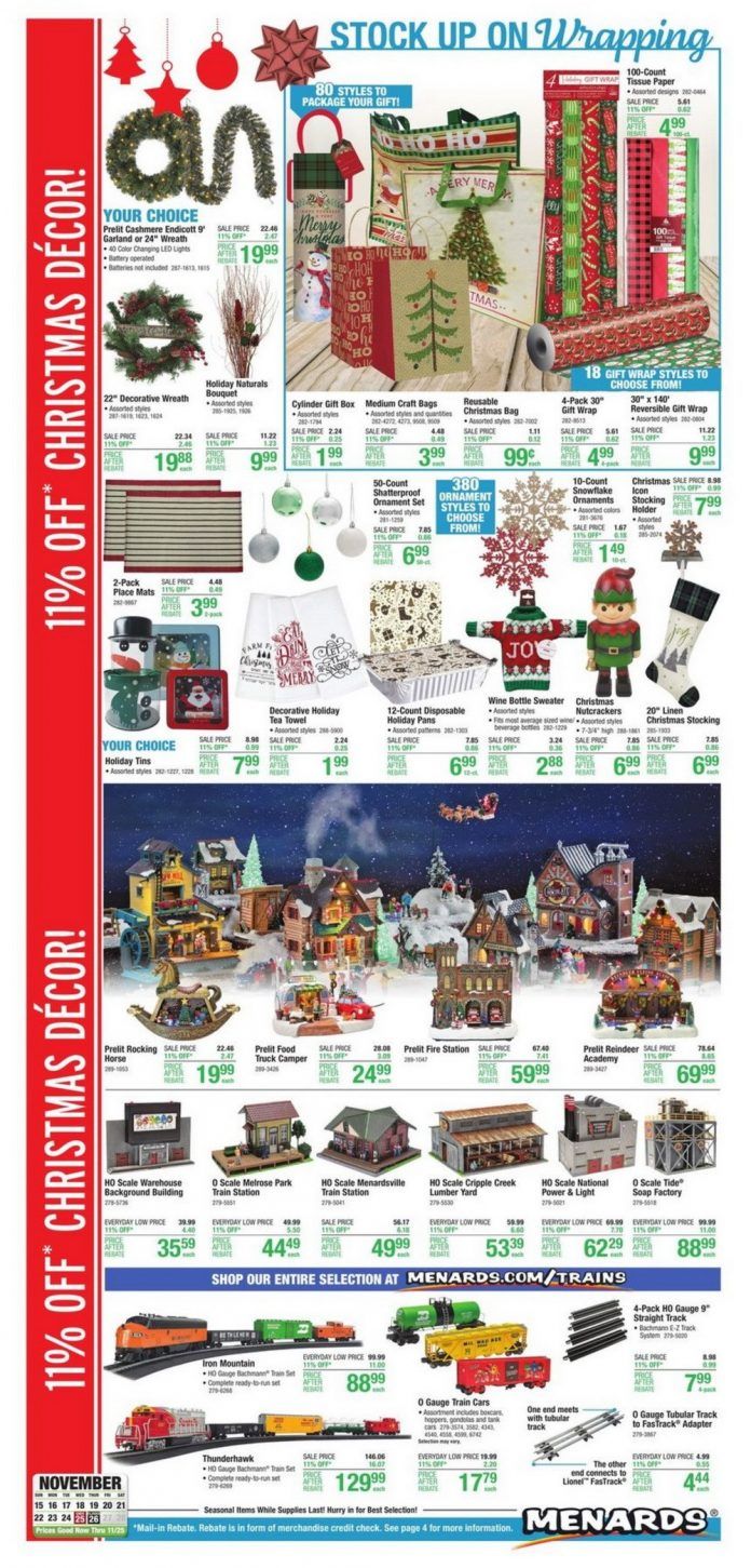 Menards Christmas Decor Sale Ad Nov 15 Nov 25, 2020