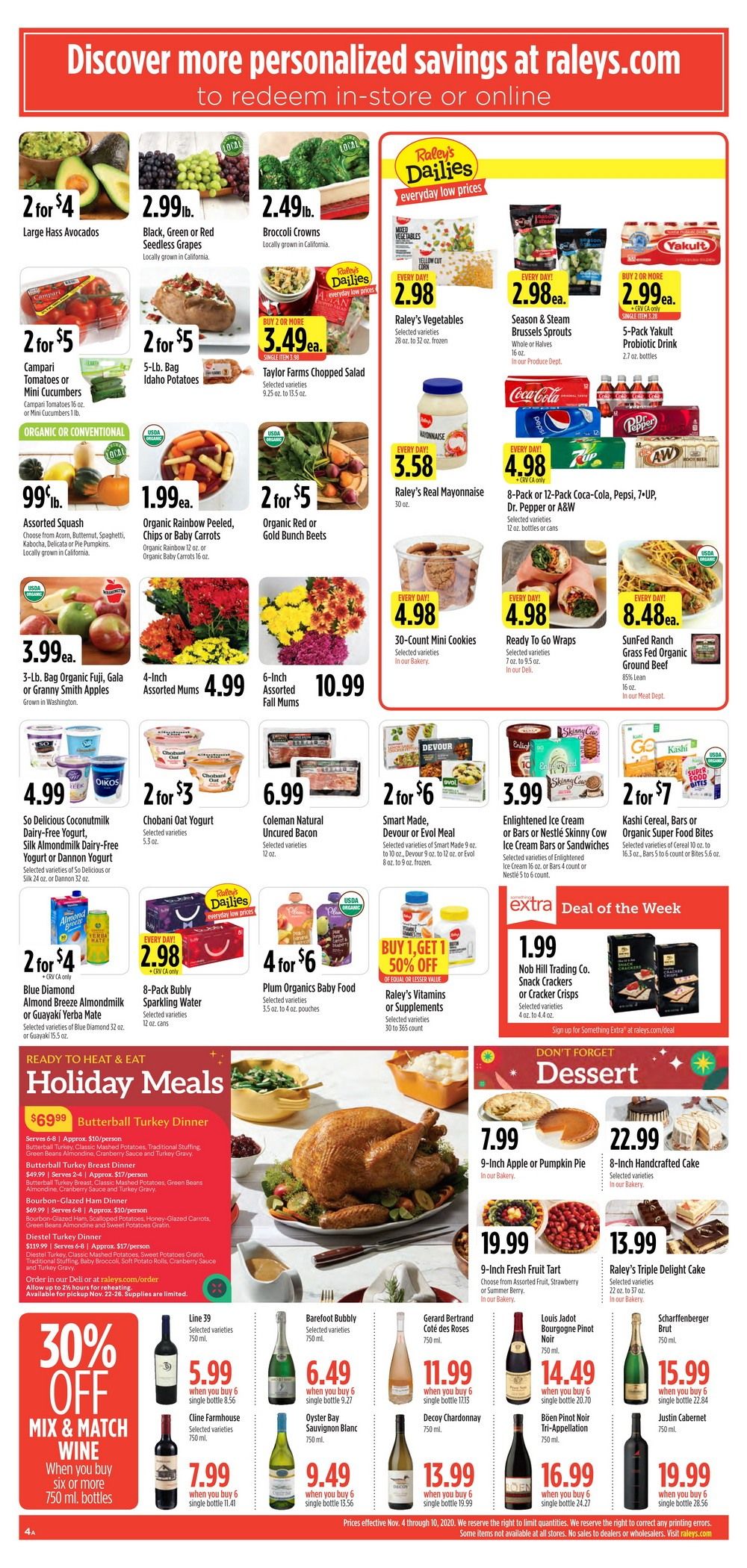 Raley's Supermarkets Weekly Ad Nov 04 Nov 10, 2020