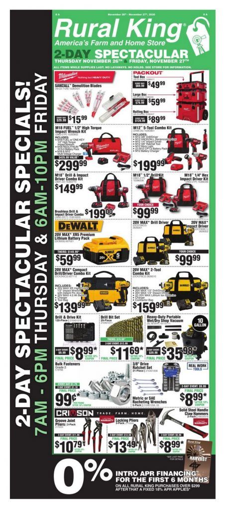 Rural King Black Friday Ad, Nov 26 – Nov 27, 2020