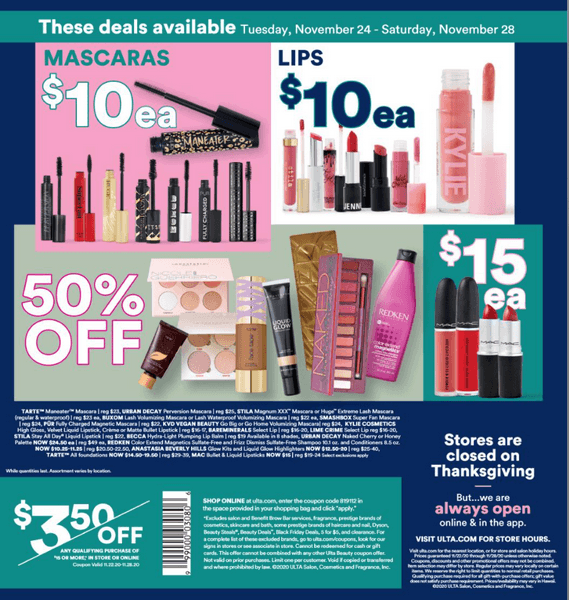 Ulta Beauty Black Friday Ad Nov 22 Nov 27, 2020