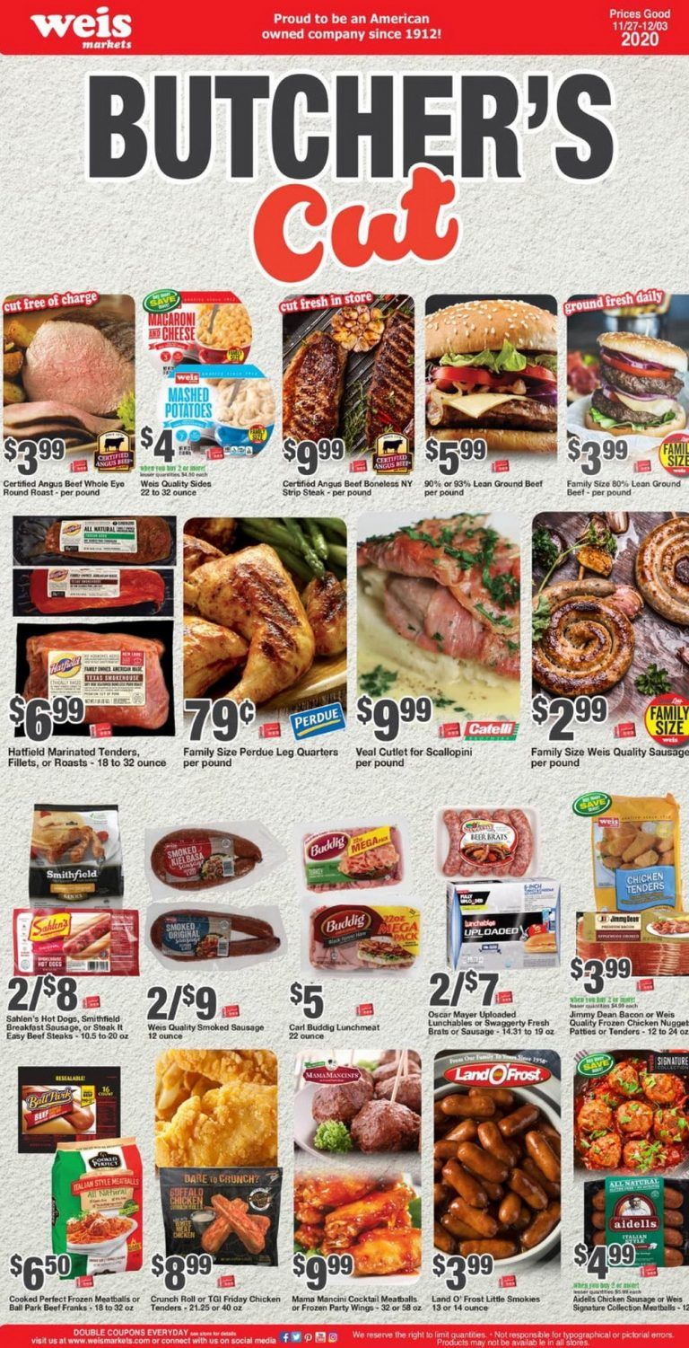 Weis Markets Weekly Ad Nov 27 Dec 03, 2020