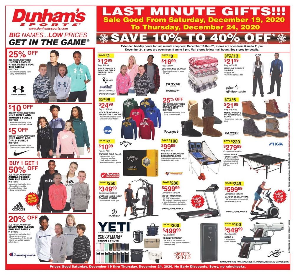 Dunham's Sports Weekly Ad Dec 19 – Dec 24, 2020