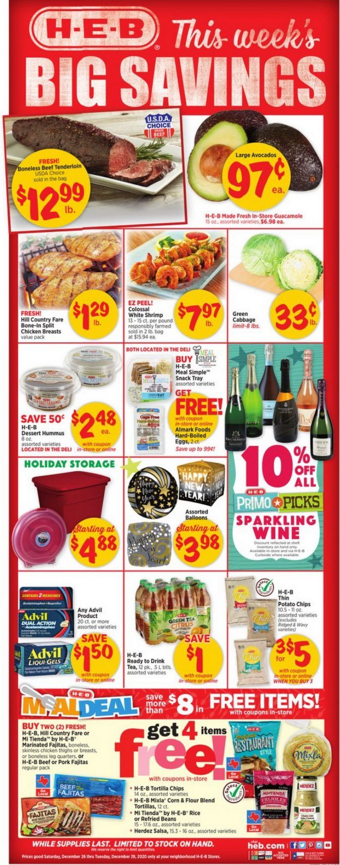 HEB Weekly Ad Dec 26 – Dec 29, 2020