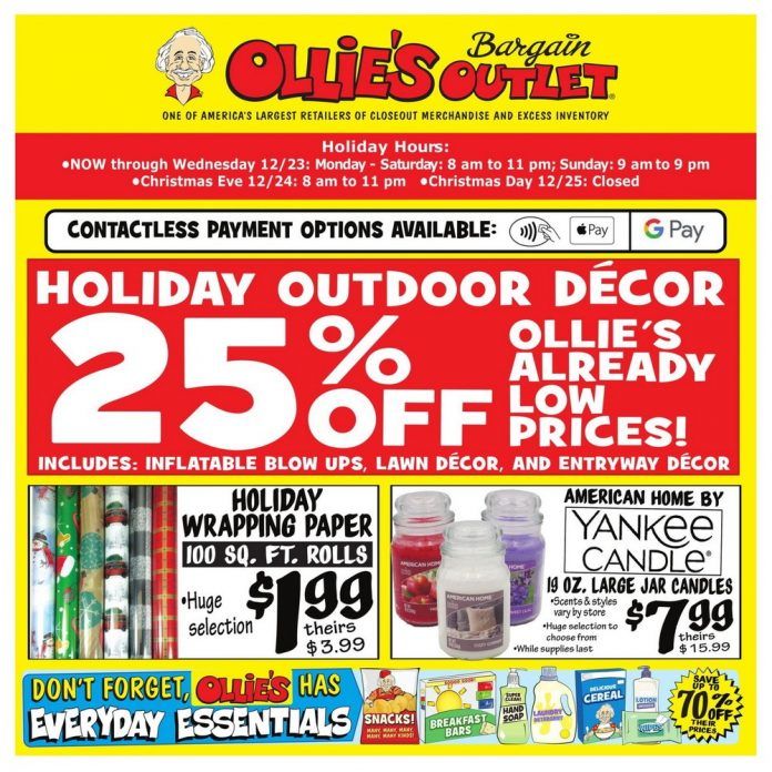 Ollie's Christmas Ad Dec 12 Dec 26, 2020