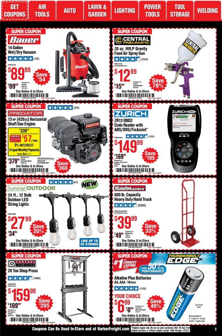 Harbor Freight Flyer Sale Jan 01 Jan 28, 2021