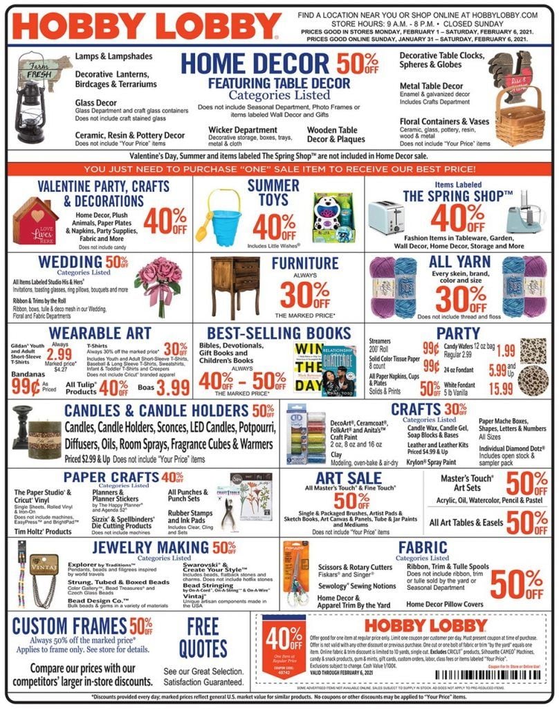 Hobby Lobby Weekly Ad Jan 31 Feb 06 2021   Hobby Lobby 0131 0206 1 808x1024 