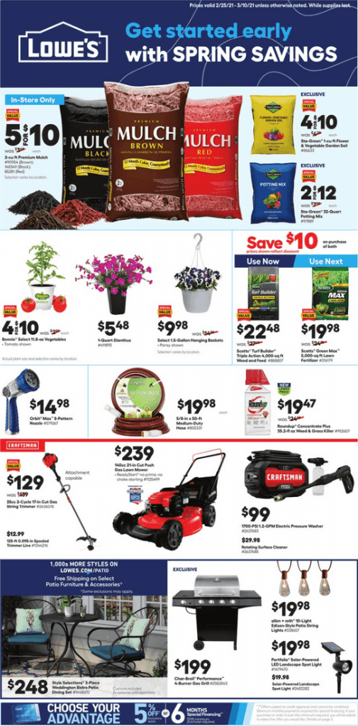 Lowe's Weekly Ad Feb 25 – Mar 10, 2021