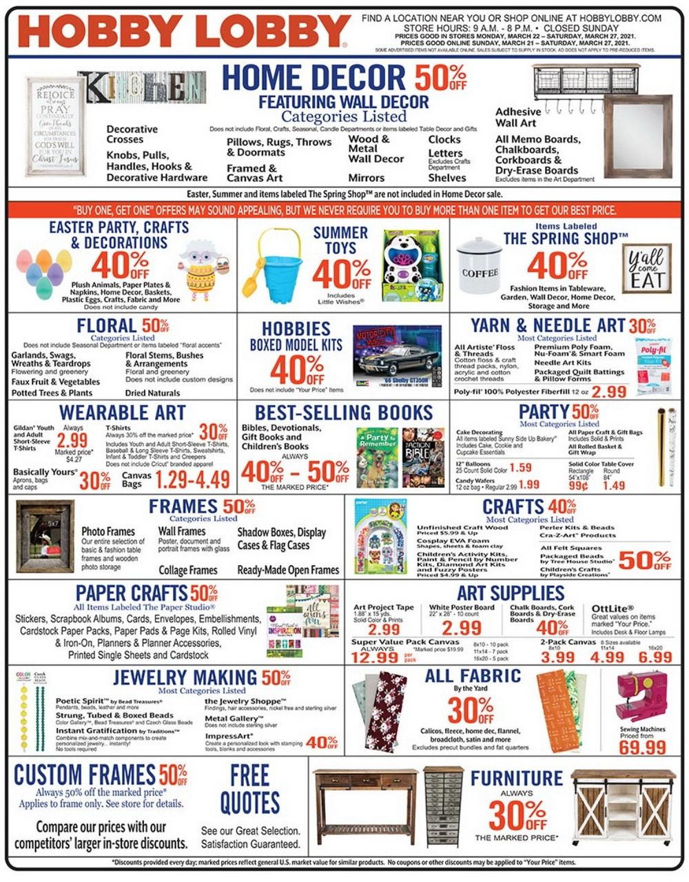 Hobby Lobby Weekly Ad Mar 21 Mar 27 2021   Hobby Lobby 0321 0327 1 