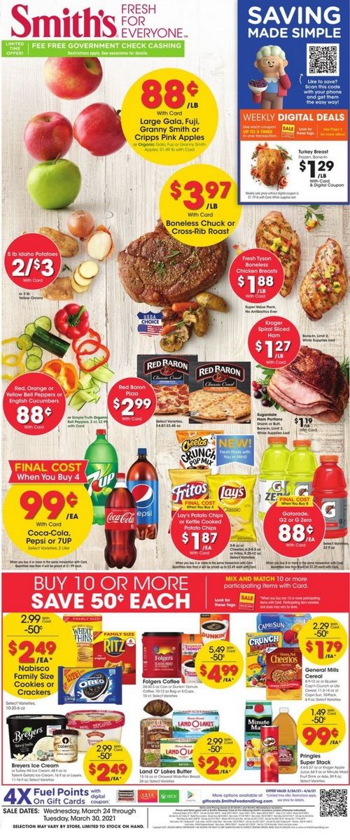 Smith's Food and Drug Weekly Ad Mar 24 – Mar 30, 2021