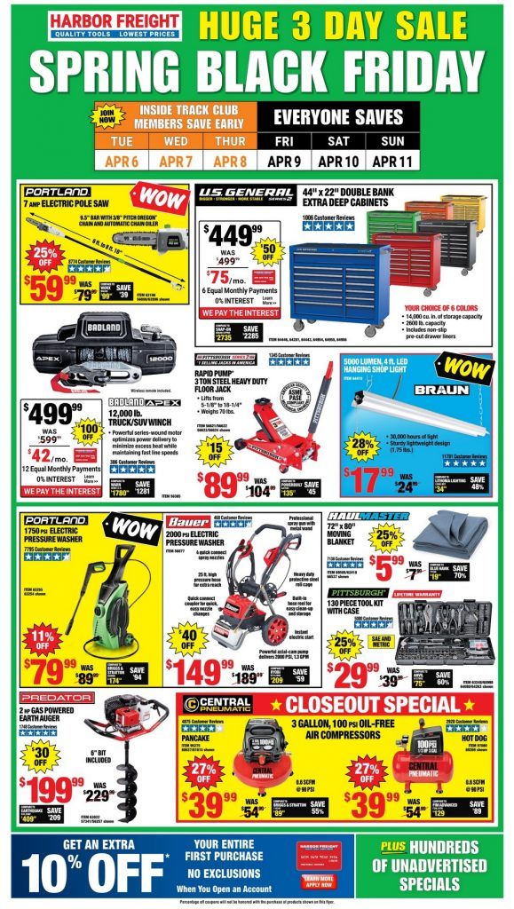 Harbor Freight Spring Black Friday Sale Apr 06 Apr 11, 2021