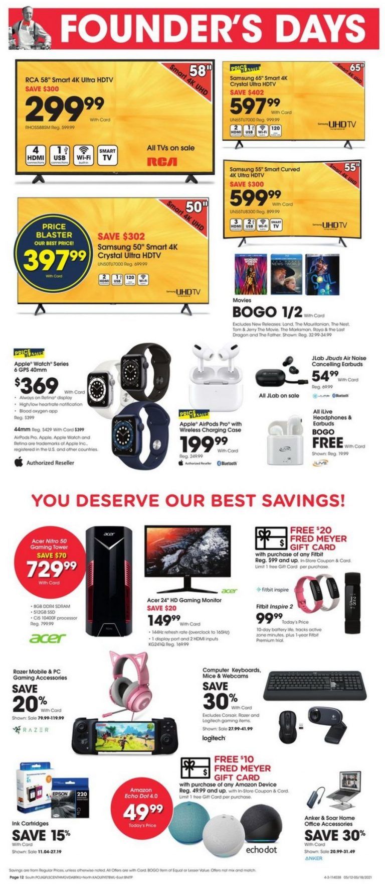 Fred Meyer Founder's Day Ad May 12 May 18, 2021