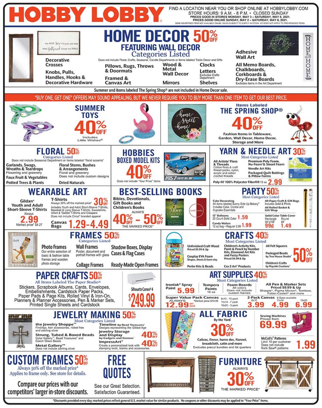 Hobby Lobby Weekly Ad May 02 May 08, 2021