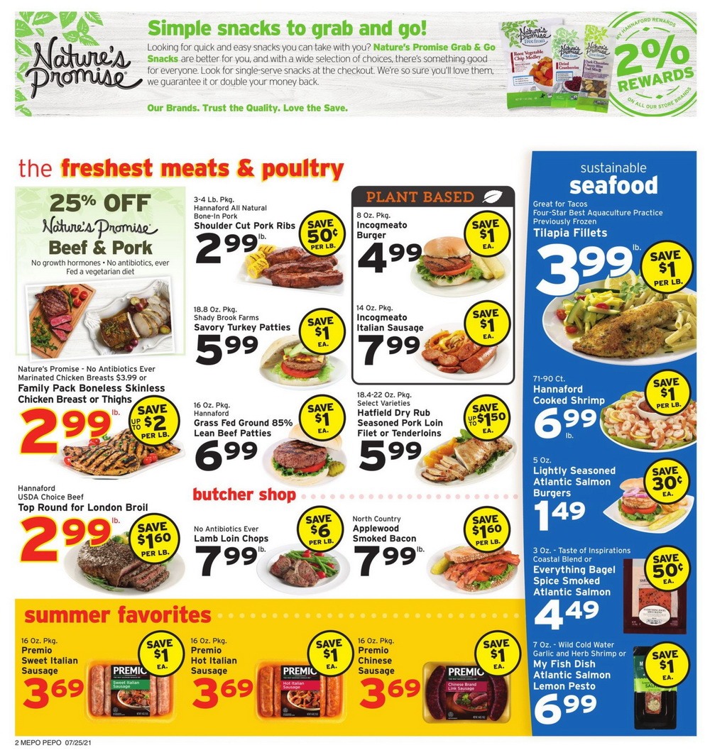 Hannaford Weekly Ad Jul 25 – Jul 31, 2021