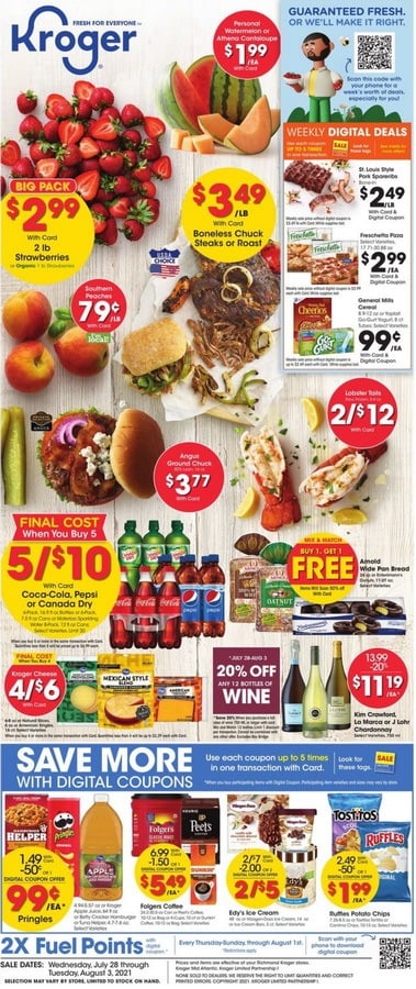 Kroger Weekly Ad July 28 – Aug 03, 2021