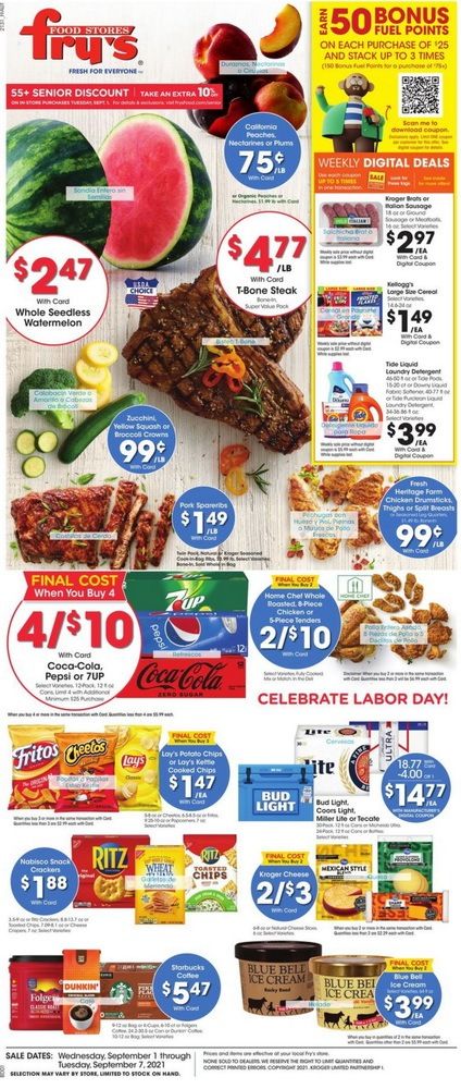 Fry's Food Weekly Ad Sep 01 – Sep 07, 2021