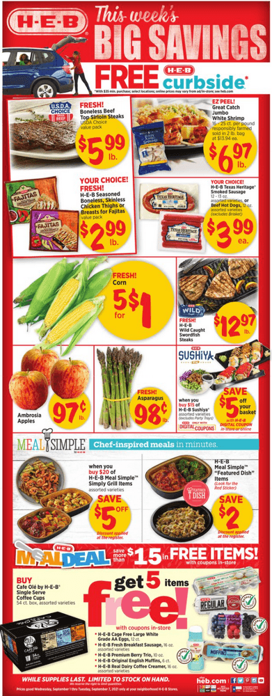 HEB Weekly Ad Sep 01 – Sep 07, 2021