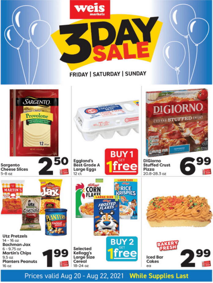 Weis Markets Three Day Sale Aug 20 Aug 22, 2021