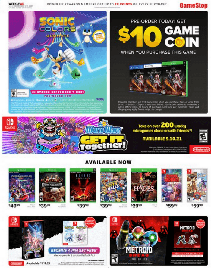 GameStop Weekly Ad Sep 05 – Sep 11, 2021