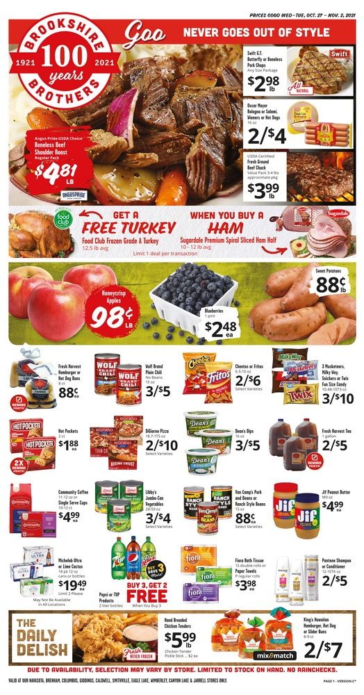 Brookshire Brothers Weekly Ad Oct 27 – Nov 02, 2021