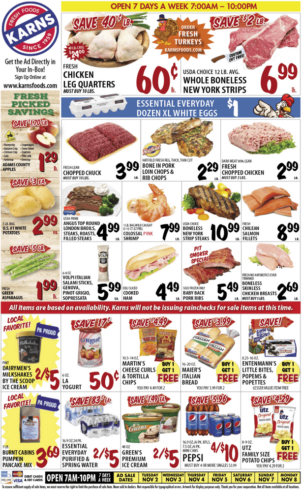 Karns Quality Foods Weekly Ad Nov 02 – Nov 08, 2021