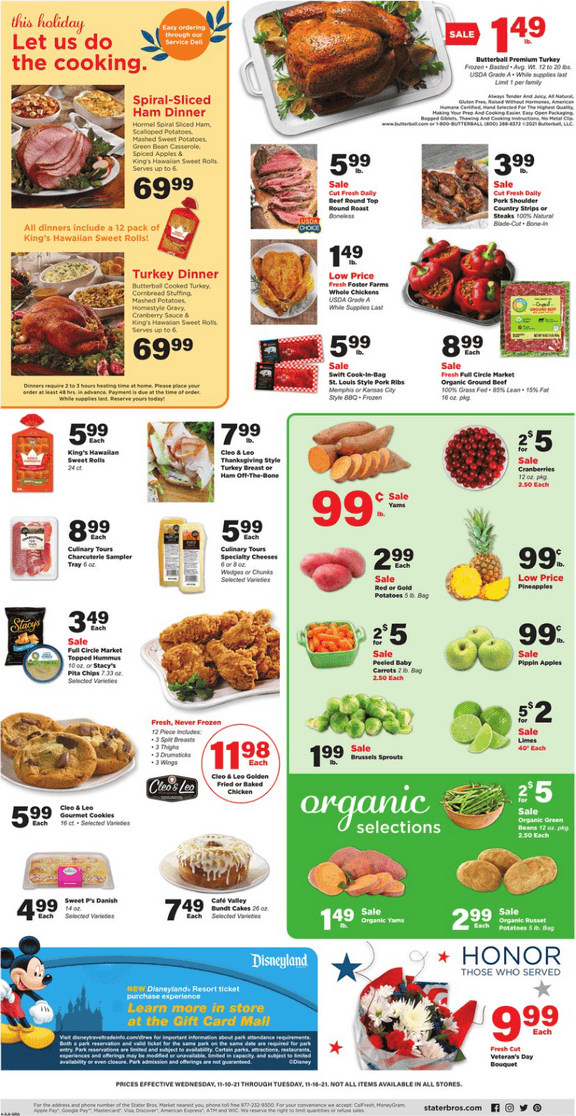 Stater Bros Weekly Ad Nov 10 – Nov 16, 2021