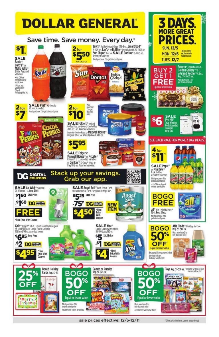 Dollar General Weekly Ad Dec 05 – Dec 11, 2021