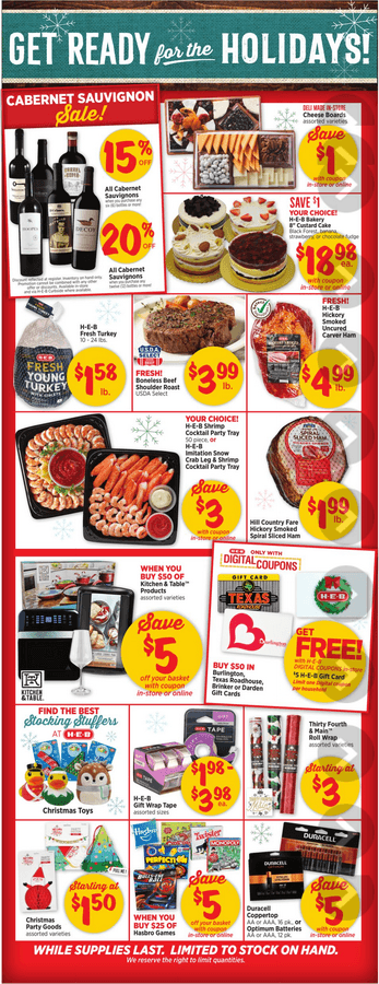 HEB Weekly Ad Dec 15 – Dec 24, 2021