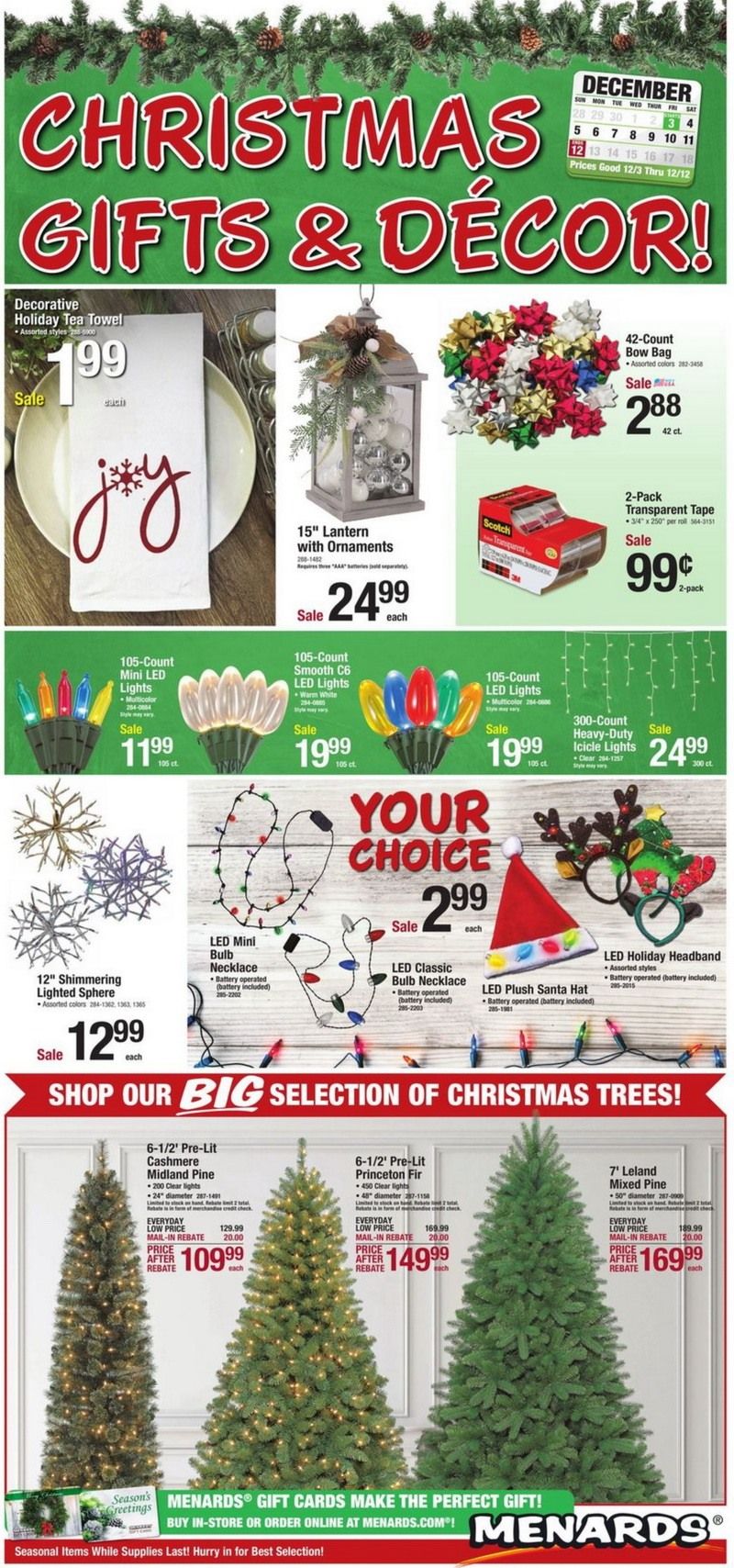 Menards Christmas Sale Dec 03 Dec 12, 2021