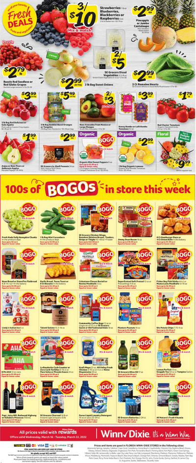 Winn-Dixie Weekly Ad Mar 16 – Mar 22, 2022