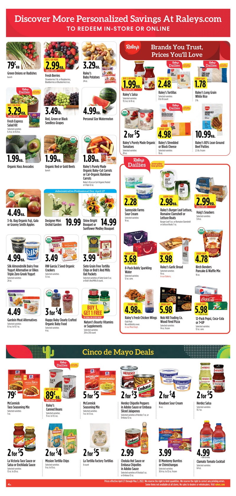 Raley's Supermarkets Weekly Ad Apr 27 – May 03, 2022