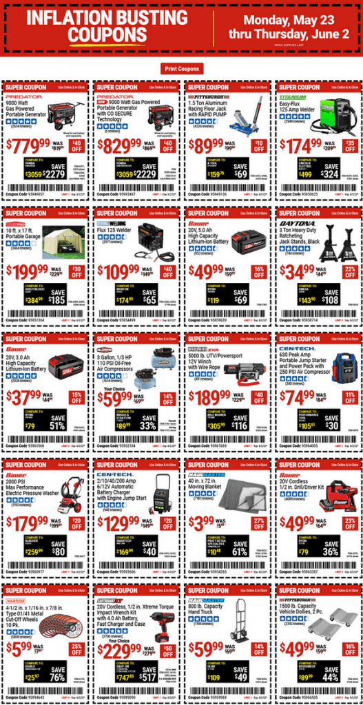 Harbor Freight Coupon Ad May 23 – June 02, 2022