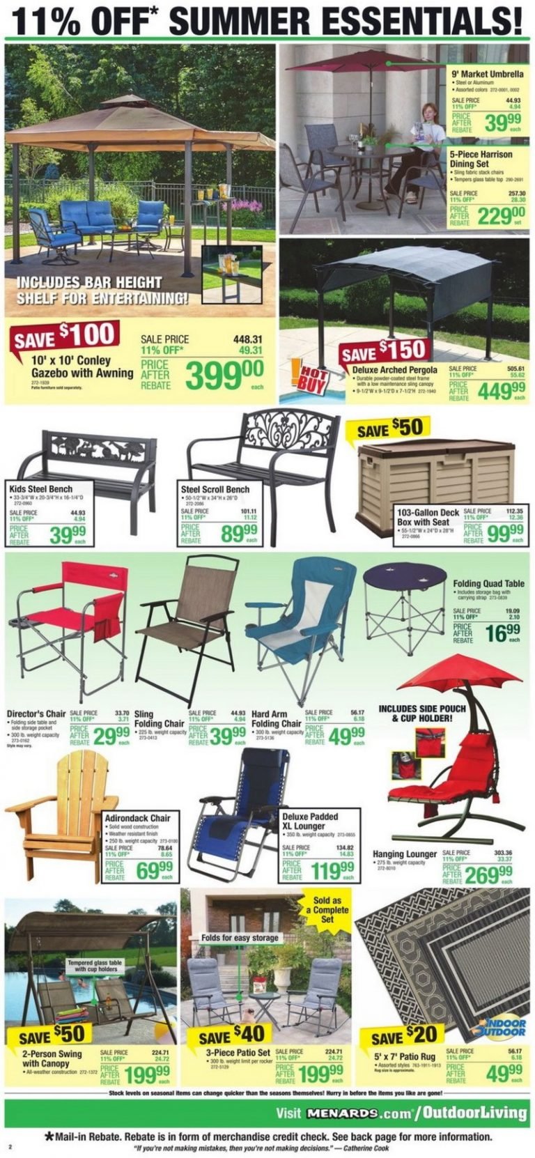 Menards Outdoor Living Ad May 05 – May 14, 2022